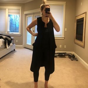 Zara black long vest